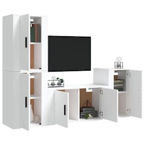 vidaXL Ensemble de meubles TV 4 pcs Blanc Bois d'ing&eacute;nierie