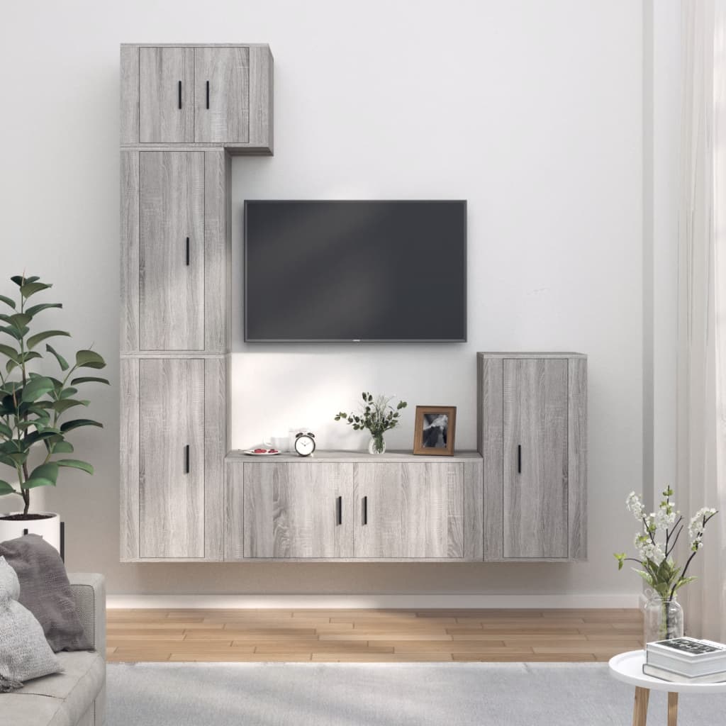 5dílný set TV skříněk šedý sonoma kompozitní dřevo