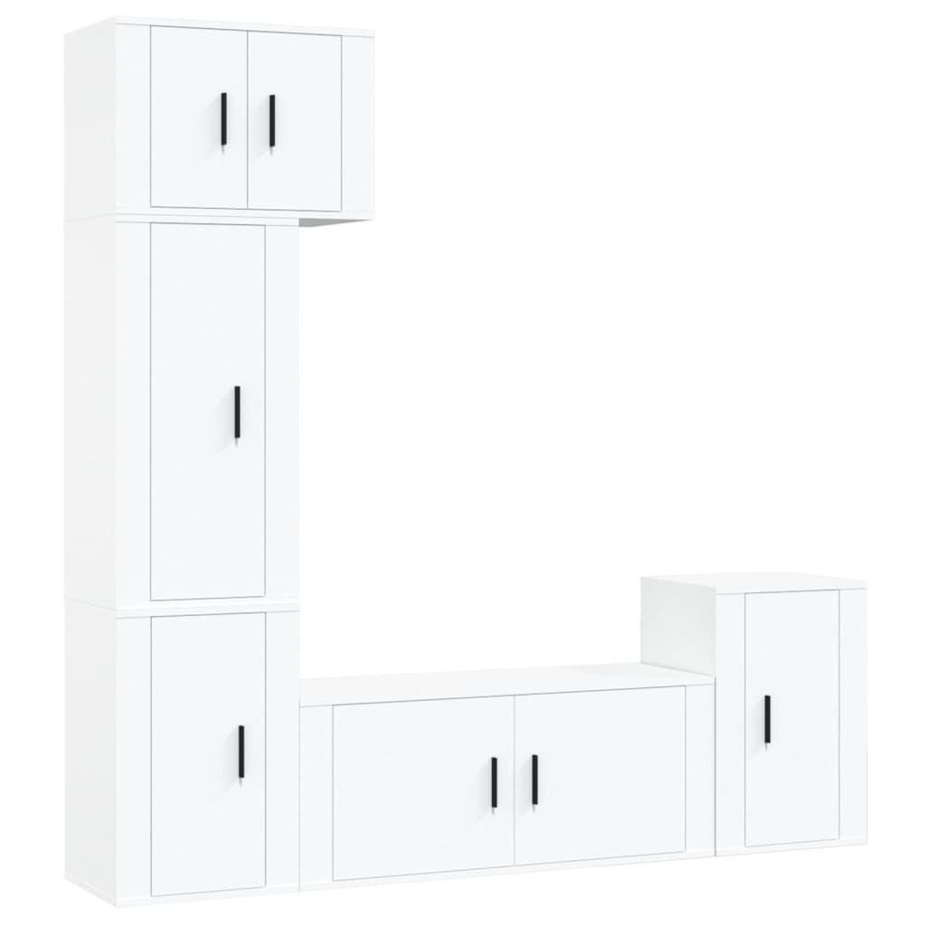 vidaXL 5dílný set TV skříněk bílý kompozitní dřevo