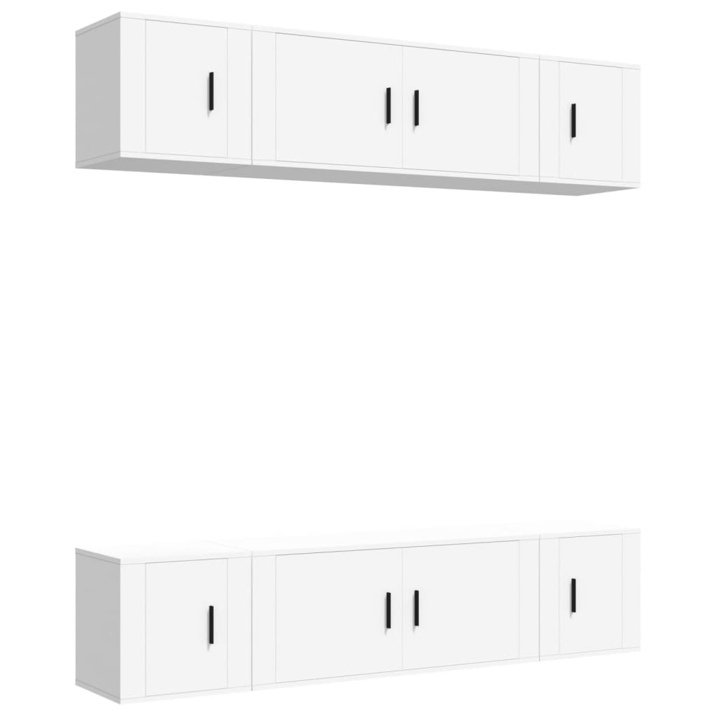 vidaXL 6dílný set TV skříněk bílý kompozitní dřevo
