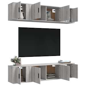 vidaXL Ensemble de meubles TV 6 pcs Sonoma gris Bois d'ing&eacute;nierie