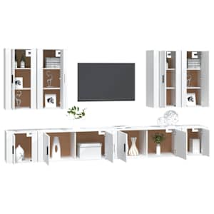 8dílný set TV skříněk bílý kompozitní dřevo - obrázek 3