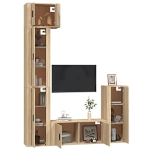 vidaXL Televizoriaus spintelių komplektas, 5 dalių, ąžuolo, mediena
