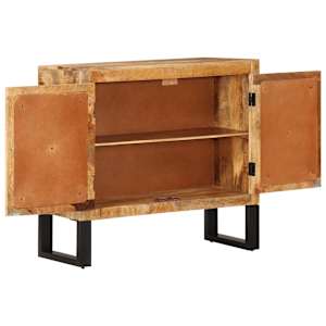 Příborník 80x30x71 cm masivní hrubé mangovníkové dřevo a kov - obrázek 2