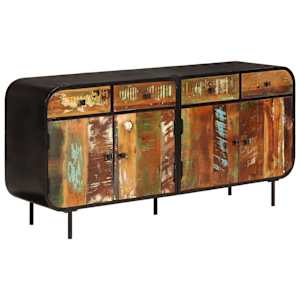 Komoda 140x35x70 cm trden predelan les in kovina