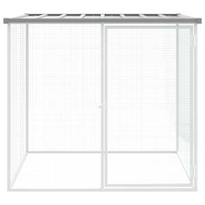 Klec pro kuřata se střechou světle šedá 103 x 98 x 90 cm ocel - obrázek 3