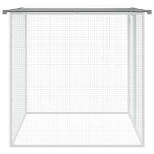 Klec pro kuřata se střechou světle šedá 103 x 98 x 90 cm ocel - obrázek 4