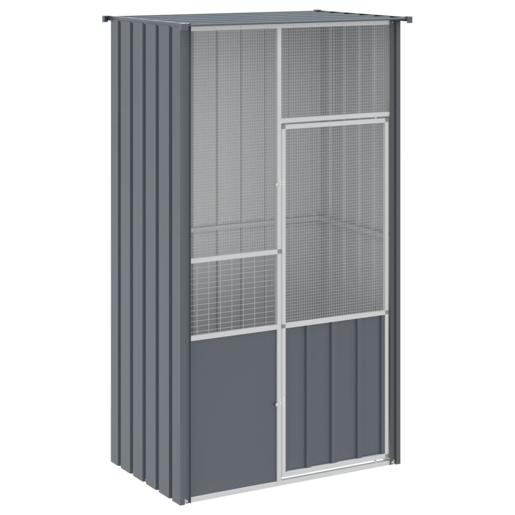 Image of vidaXL Bird Cage Anthracite 115x78x200 cm Galvanised Steel