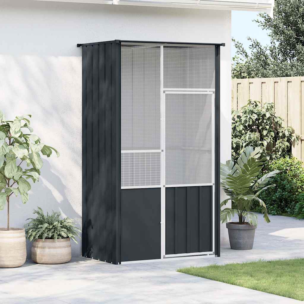 vidaXL Colivie pentru păsări antracit 115x78x200 cm oțel galvanizat