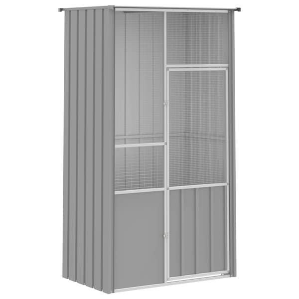 vidaXL linnupuur, hall, 115x78x200 cm, tsingitud teras