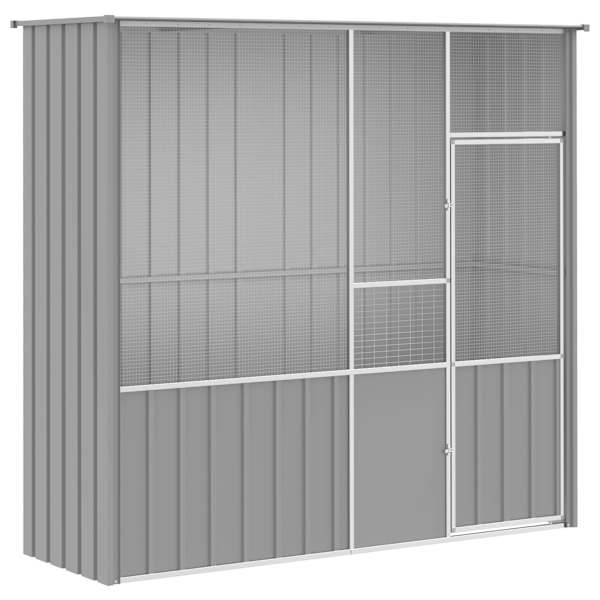 vidaXL linnupuur, hall, 215x78x200 cm, tsingitud teras