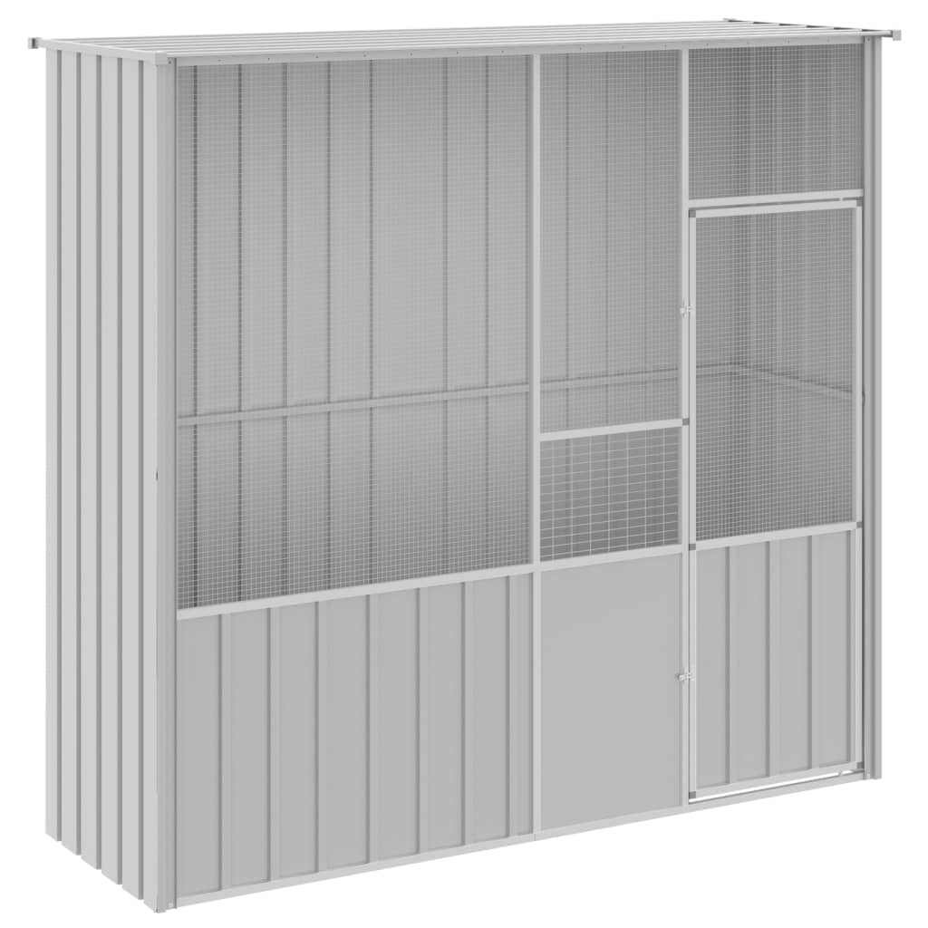 Image of vidaXL Bird Cage Grey 215x78x200 cm Galvanised Steel