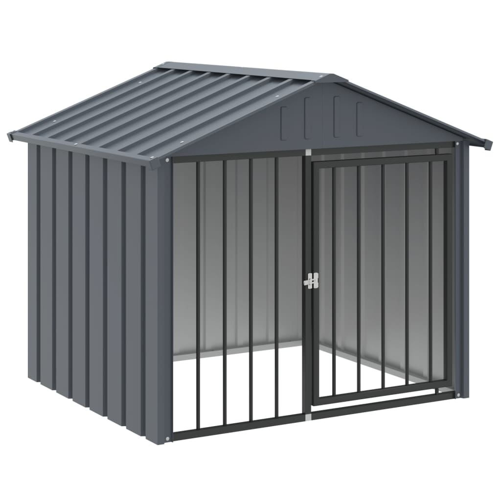 Thumbnail - vidaXL Hundehütte mit Dach Schwarz 117x103x102 cm Verzinkter Stahl