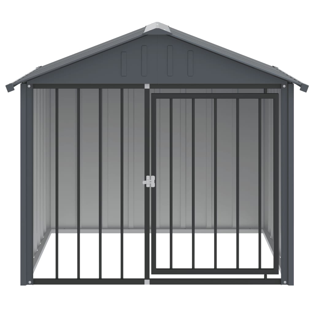Thumbnail - vidaXL Hundehütte mit Dach Schwarz 117x103x102 cm Verzinkter Stahl