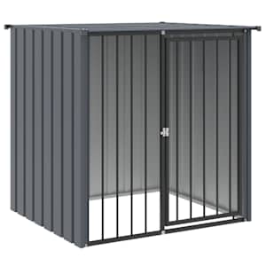 vidaXL koerakuut katusega, must, 110x103x109 cm, teras