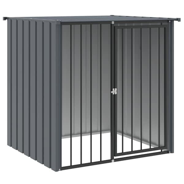 vidaXL koerakuut katusega, must, 110x103x109 cm, teras