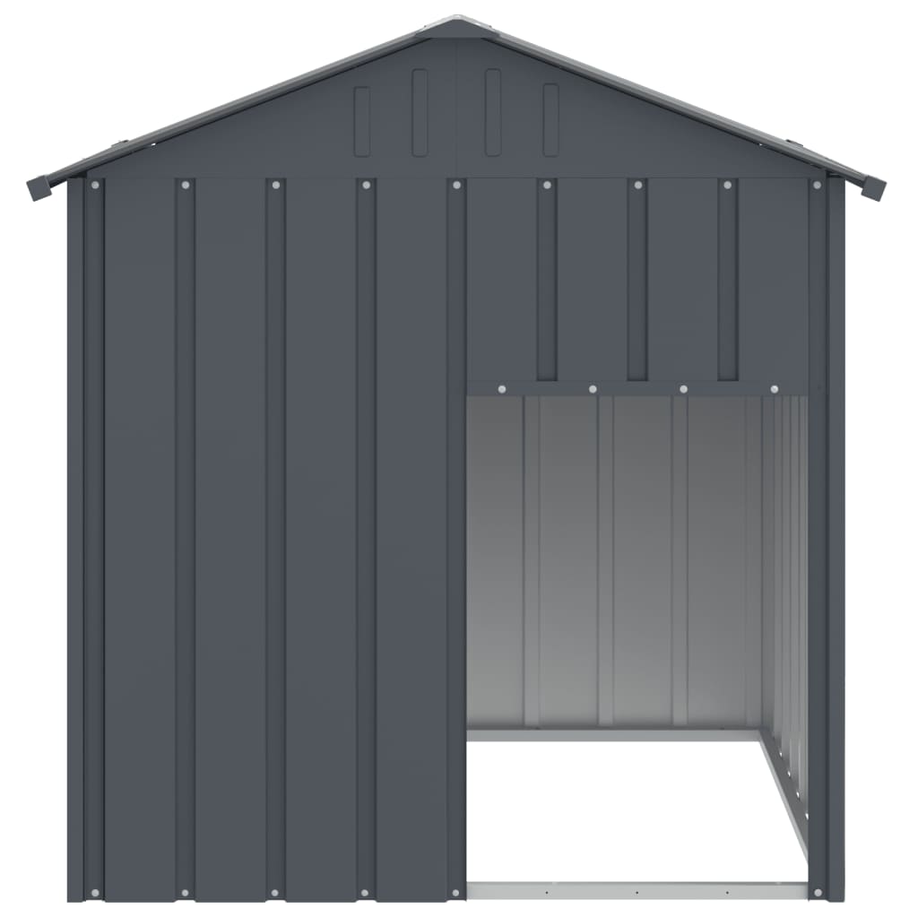 Niche d'extérieur avec toit en Acier Galvanisé anthracite pour chien - 117x103x123 cm