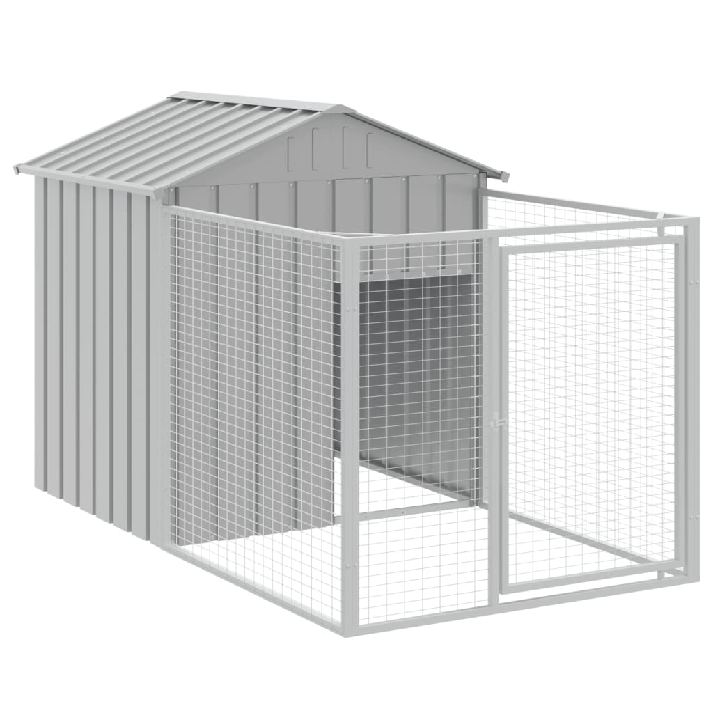 Cușcă de câine & țarc gri deschis 117x201x123cm oțel galvanizat