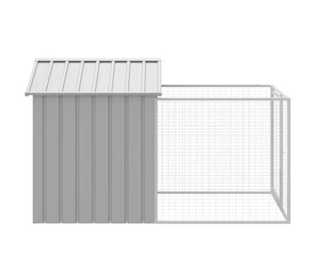 Caseta Para Perros De Acero Galvanizado - 116.5x153x81.5 Cm, Color Gris, Resistente A La Intemperie
