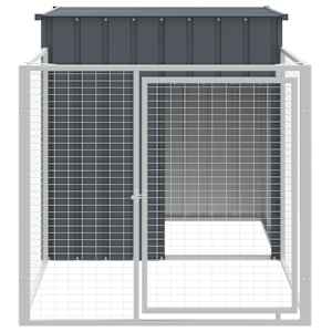 Psí bouda s výběhem antracitová 110x201x110 cm pozinkovaná ocel - obrázek 3