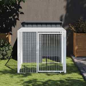 Kletka za piščance z ograjo antracitna 110x201x110 cm pocinkano jeklo