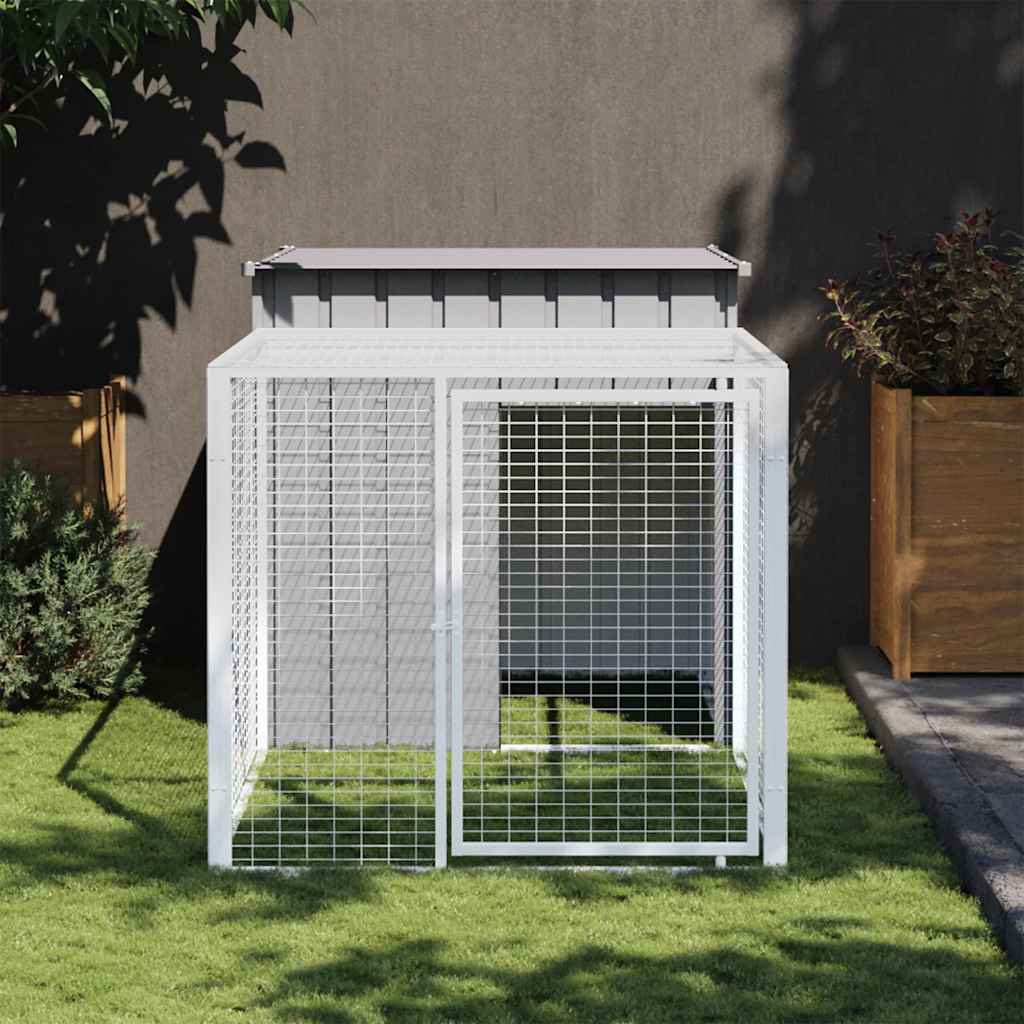 Chicken Cage with Run Metal Chicken Coop Animal House Galvanized Steel vidaXL - Picture 79 of 82