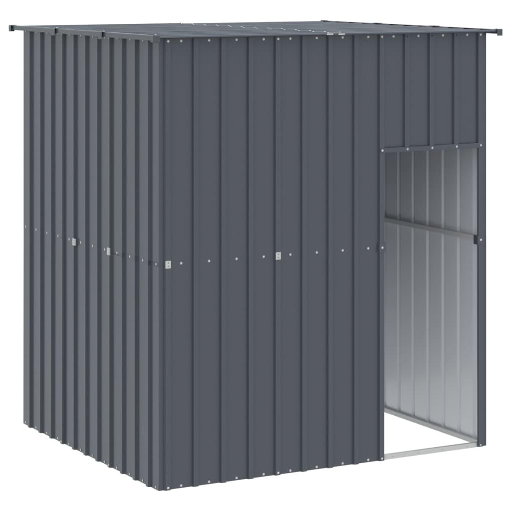 vidaXL antracit horganyzott ac&eacute;l kutyakennel tetővel 165x153x181 cm