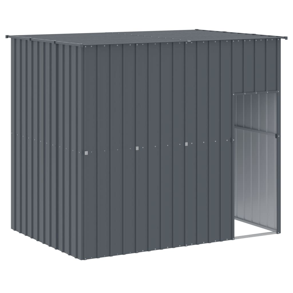 vidaXL Hondenhok met dak 214x153x181 cm gegalvaniseerd staal antraciet