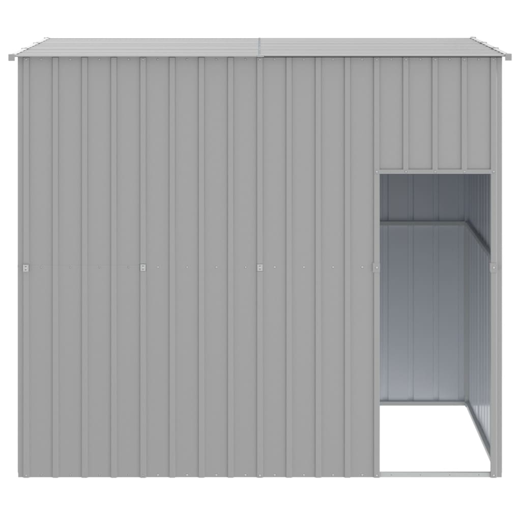 vidaXL Casă câine & acoperiș gri deschis 214x153x181cm oțel galvanizat