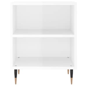 Noční stolek bílý s vysokým leskem 40x30x50 cm kompozitní dřevo - obrázek 4