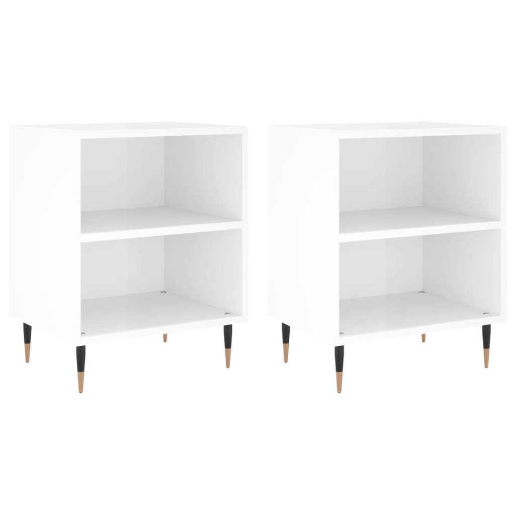 vidaXL Noční stolky 2 ks bílé vysoký lesk 40x30x50 cm kompozitní dřevo