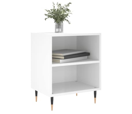 vidaXL Noptiere, 2 buc., alb extralucios, 40x30x50 cm, lemn compozit