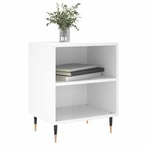 Noční stolky 2 ks bílé vysoký lesk 40x30x50 cm kompozitní dřevo - obrázek 3