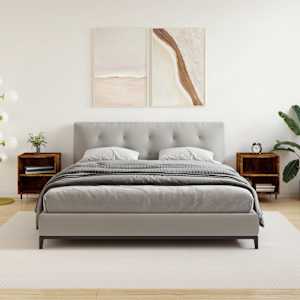 Nočna omarica 2 kosa dimljeni hrast 40x30x50 cm inženirski les