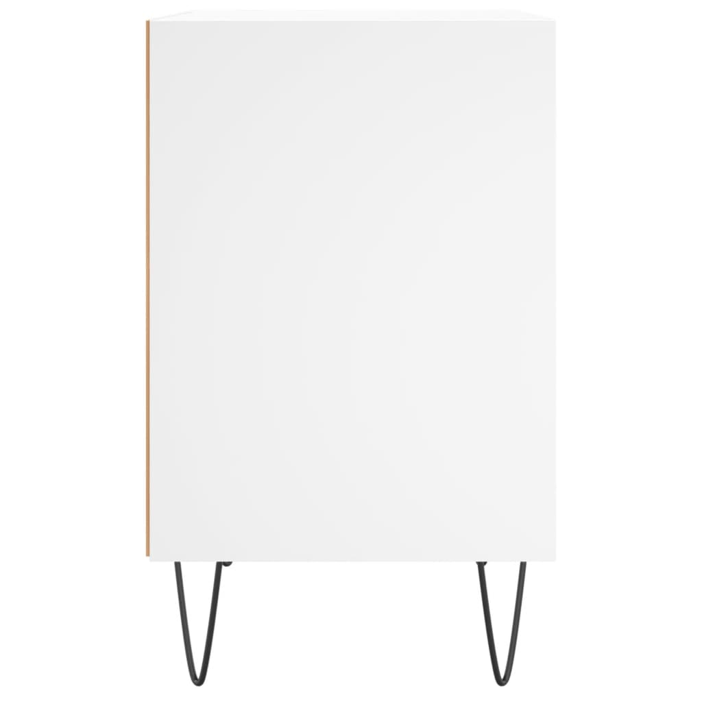 Нощно шкафче бяло 40x30x50 см инженерно дърво