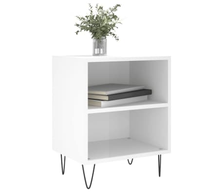 vidaXL Nachttisch Hochglanz-Wei&szlig; 40x30x50 cm Holzwerkstoff