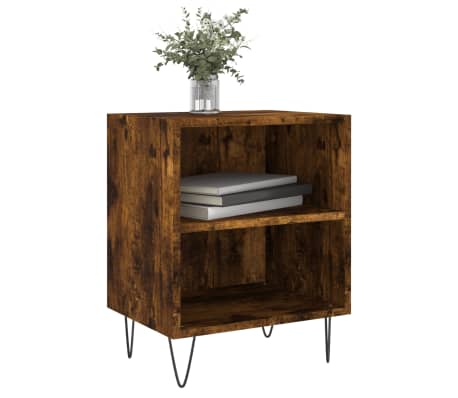 vidaXL sengeborde 2 stk. 40x30x50 cm konstrueret tr&aelig; r&oslash;get egetr&aelig;