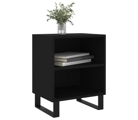 vidaXL Nočna omarica 2 kosa črna 40x30x50 cm inženirski les