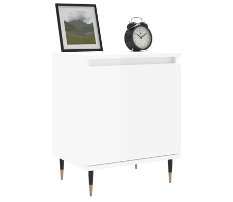 vidaXL Noptieră, alb extralucios, 40x30x50 cm, lemn compozit