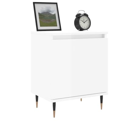 vidaXL Noptiere, 2 buc., alb extralucios, 40x30x50 cm, lemn compozit