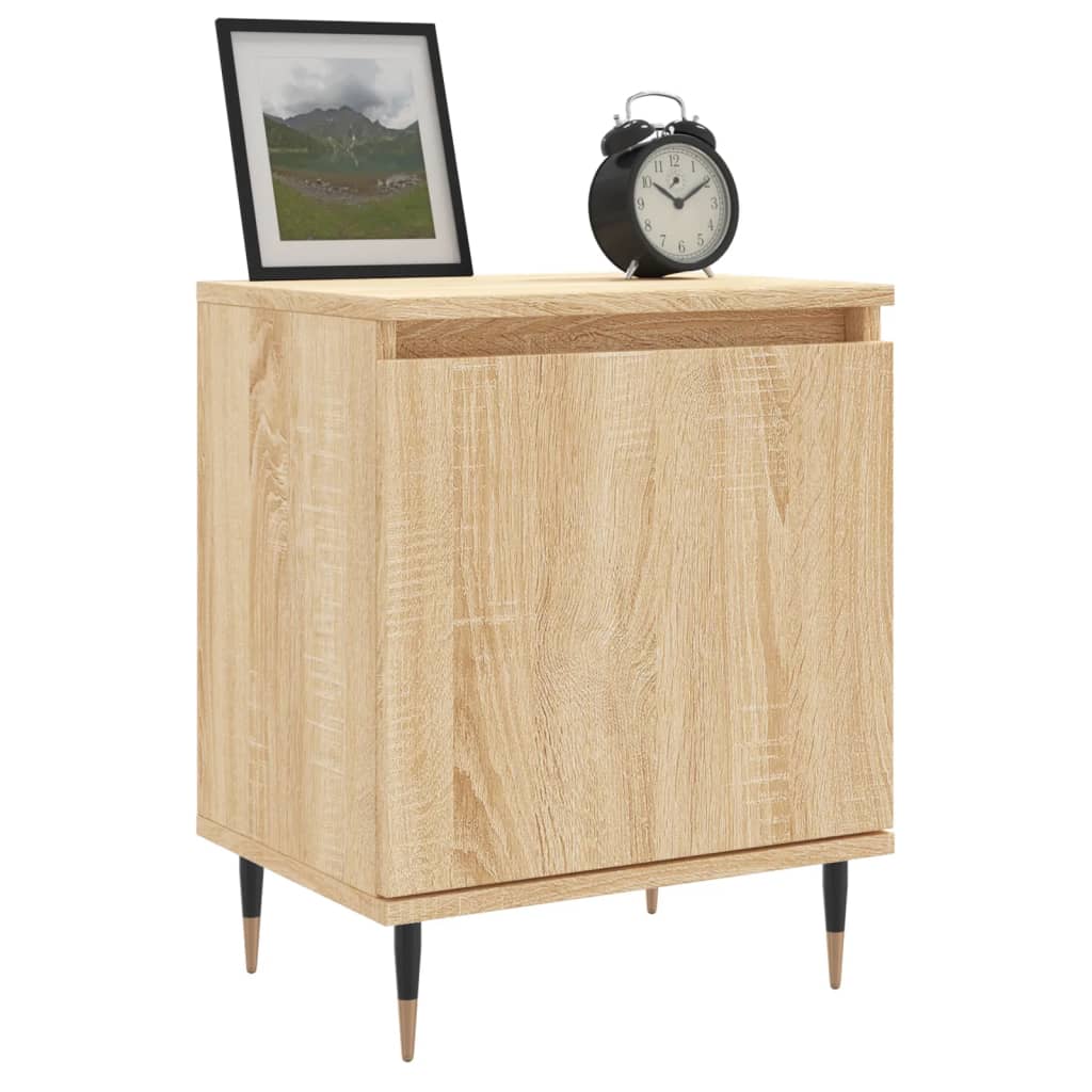 vidaXL Nachtkastjes 2 st 40x30x50 cm bewerkt hout sonoma eikenkleurig afbeelding
