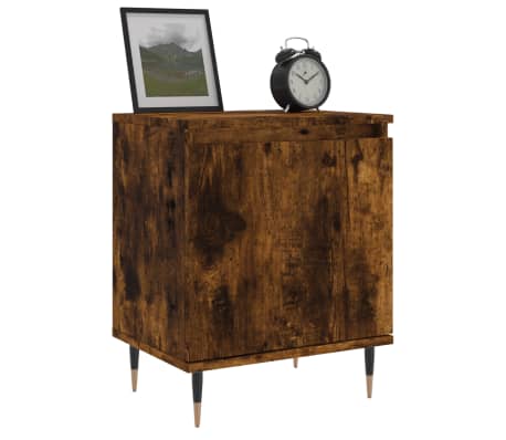 vidaXL Bedside Cabinet Smoked oak Engineered wood 15.7x11.8x19.7 in