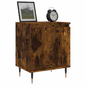 vidaXL Bedside Cabinet Smoked oak Engineered wood 15.7x11.8x19.7 in