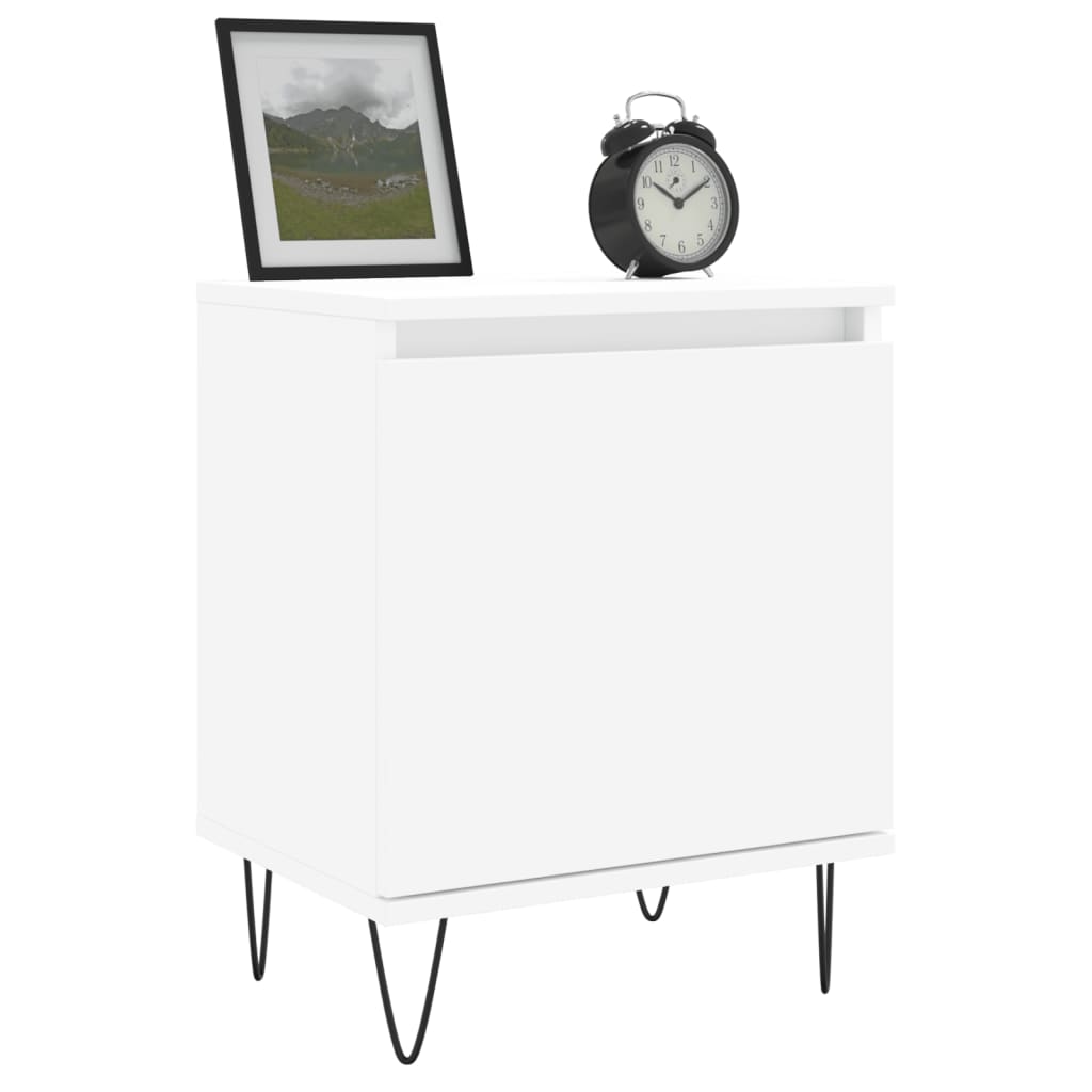 vidaXL Nachtkastjes 2 st 40x30x50 cm bewerkt hout wit afbeelding