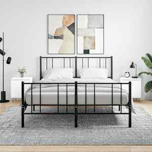 Nočna omarica 2 kosa bela 40x30x50 cm inženirski les