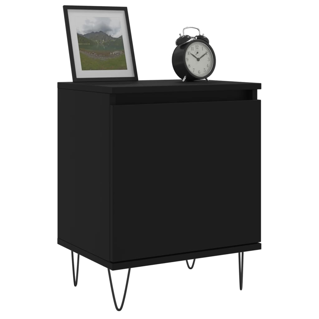 vidaXL Nachtkastjes 2 st 40x30x50 cm bewerkt hout zwart