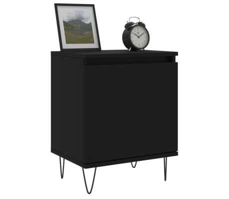 vidaXL Noptiere, 2 buc., negru, 40x30x50 cm, lemn compozit