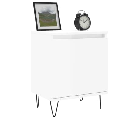vidaXL Noptiere, 2 buc., alb extralucios, 40x30x50 cm, lemn compozit