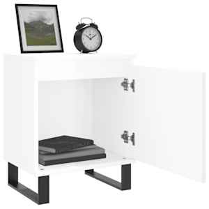Noční stolky 2 ks bílé vysoký lesk 40x30x50 cm kompozitní dřevo - obrázek 4