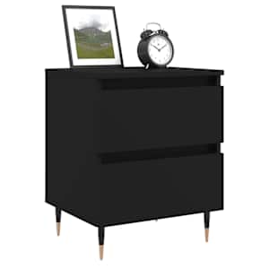 vidaXL Nachtkastjes 2 st 40x35x50 cm bewerkt hout zwart